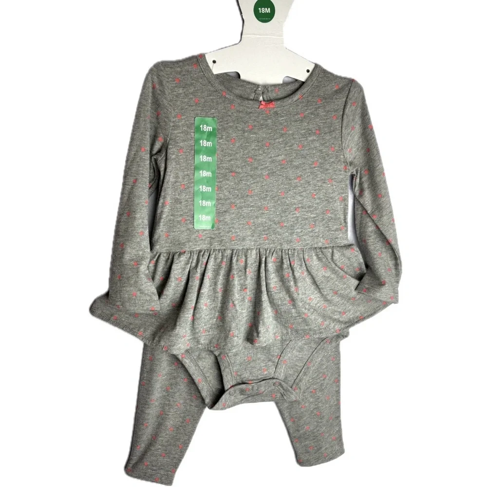 Carters 18 month polkadot onesie ruffled peplum tutu and matching tights